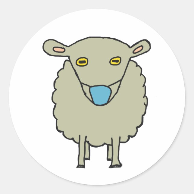 Anti-Mask Mask-Wearing Sheep Classic Round Sticker (Front)