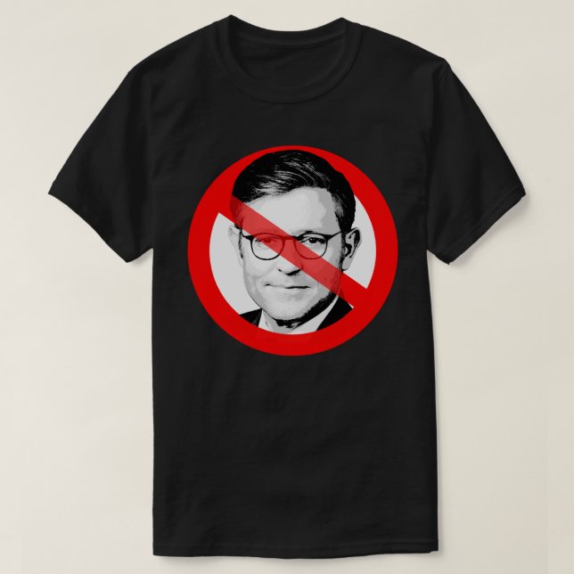 Anti Mike Johnson Crossed Out Face T-Shirt (Design Front)