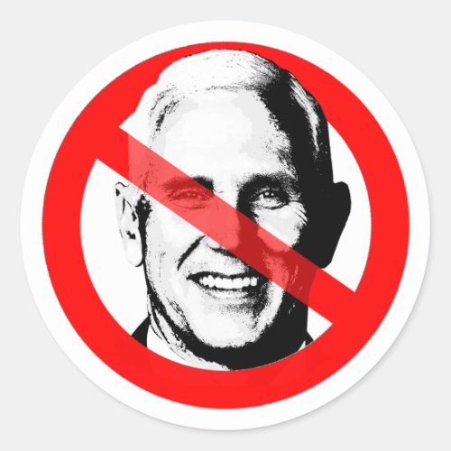 Anti Mike Pence Crossed Out Face Classic Round Sticker