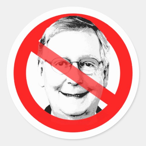 Anti Mitch Mcconnell Crossed Out Face Classic Round Sticker