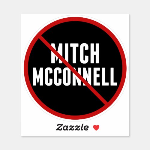 Anti Mitch McConnell Red Strikethrough Political Sticker
