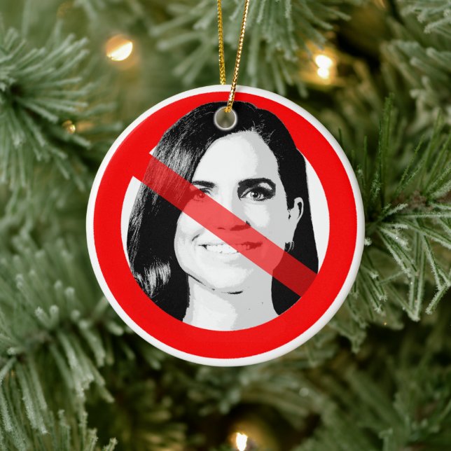 Anti Nancy Mace Crossed Out Face Ceramic Ornament (Tree)