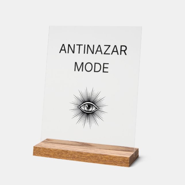 Anti Nazar Mode Acrylic Sign – Evil Eye Protection (Angle)