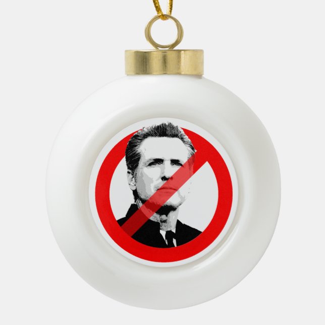 ANTI NEWSOM CERAMIC BALL CHRISTMAS ORNAMENT (Front)