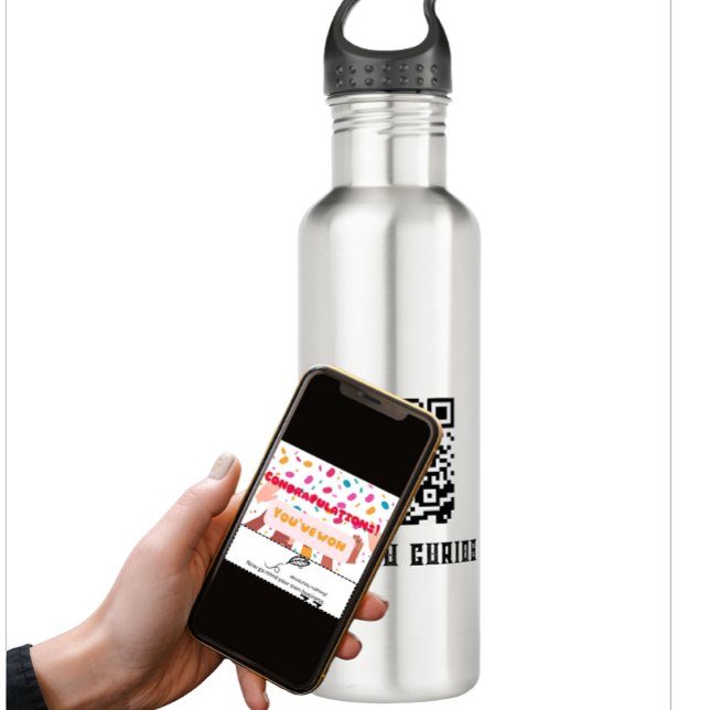 Anti-Nosy People QR Code Stainless Steel Water Bottle (Creator Uploaded)