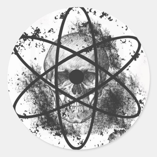 "Anti Nuclear Skeleton"* Classic Round Sticker (Front)
