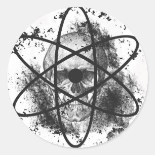 "Anti Nuclear Skeleton"* Classic Round Sticker