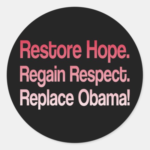 Anti Obama 2012 Election Classic Round Sticker