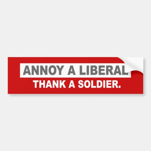 ANTI_OBAMA_ ANNOY A LIBERAL THANK A SOLDIER BUMPER STICKER