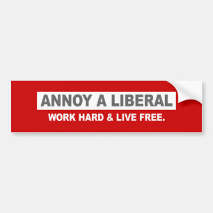 ANTI-OBAMA- ANNOY A LIBERAL. WORK HARD AND LIVE FR BUMPER STICKER