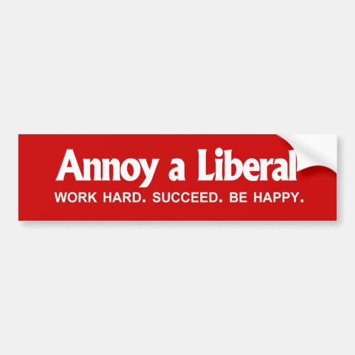 ANTI_OBAMA_ Annoy a Liberal _ Work hard Succeed  Bumper Sticker