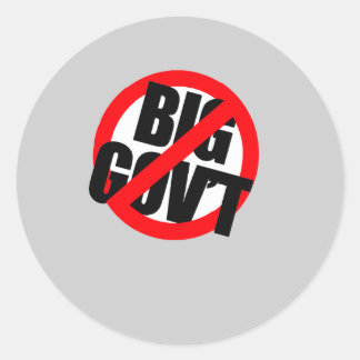 Anti-Obama - Anti- Big Government Classic Round Sticker