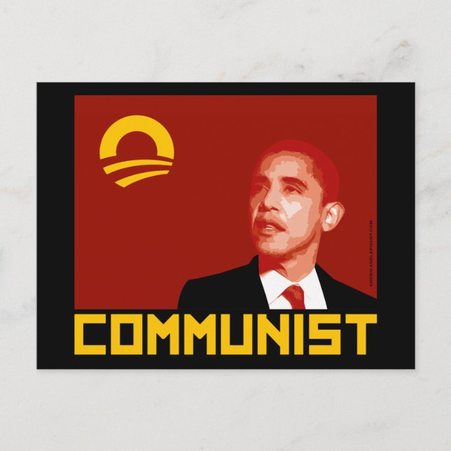 Anti-Obama: Barack Obama Communist Postcard (Front)