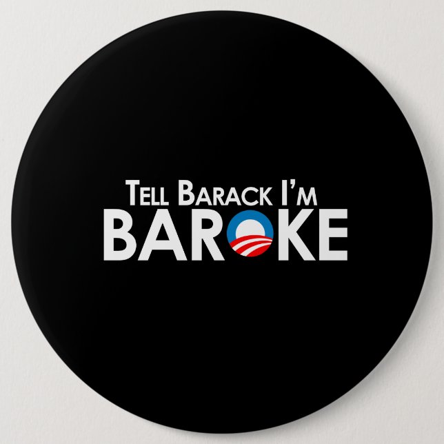 Anti-Obama - Baroke Bumpersticker Button (Front)