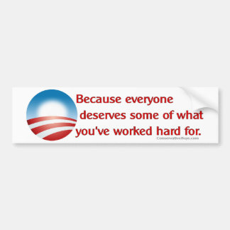 Anti-Obama Because (Red) Bumper Sticker