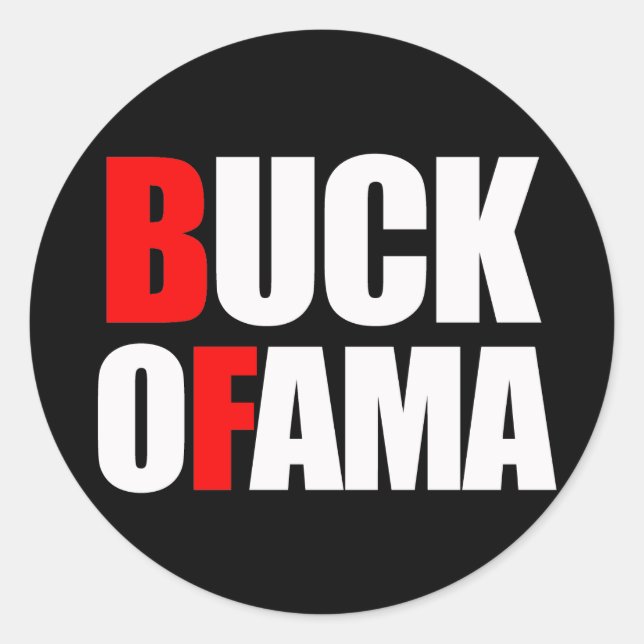 Anti-Obama - BUCK OFAMA 2 white Classic Round Sticker (Front)