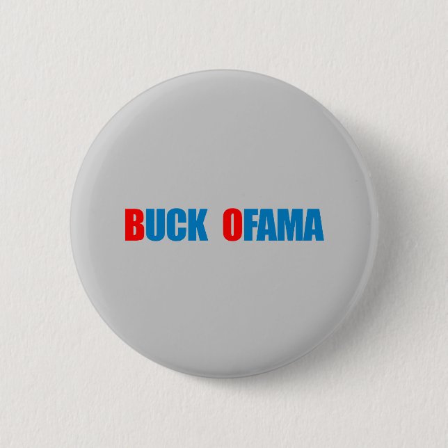 Anti-Obama - Buck Ofama blue Pinback Button (Front)