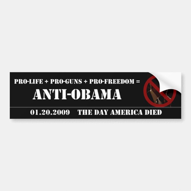 ANTI-OBAMA BUMPER STICKER (Front)