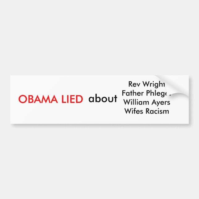 Anti Obama Bumper Sticker (Front)