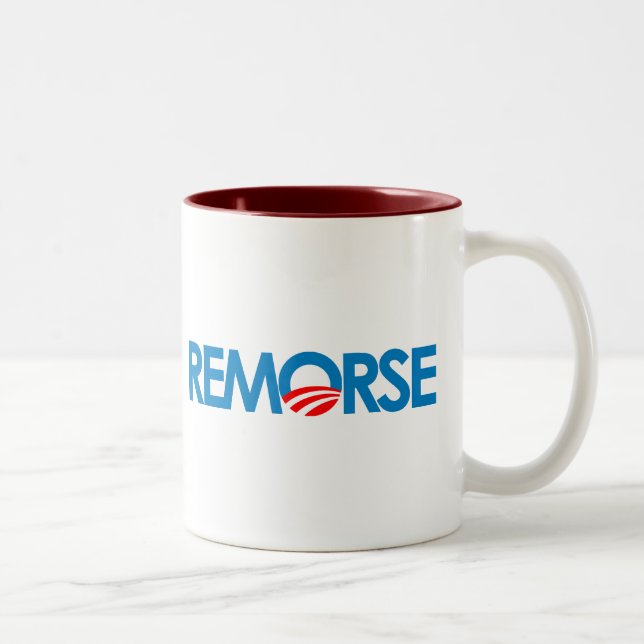 Anti-Obama Bumpersticker - Remorse Two-Tone Coffee Mug (Right)