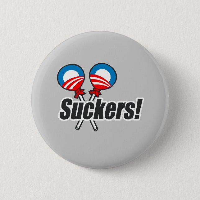 Anti-Obama Bumpersticker - Suckers 2 Button (Front)