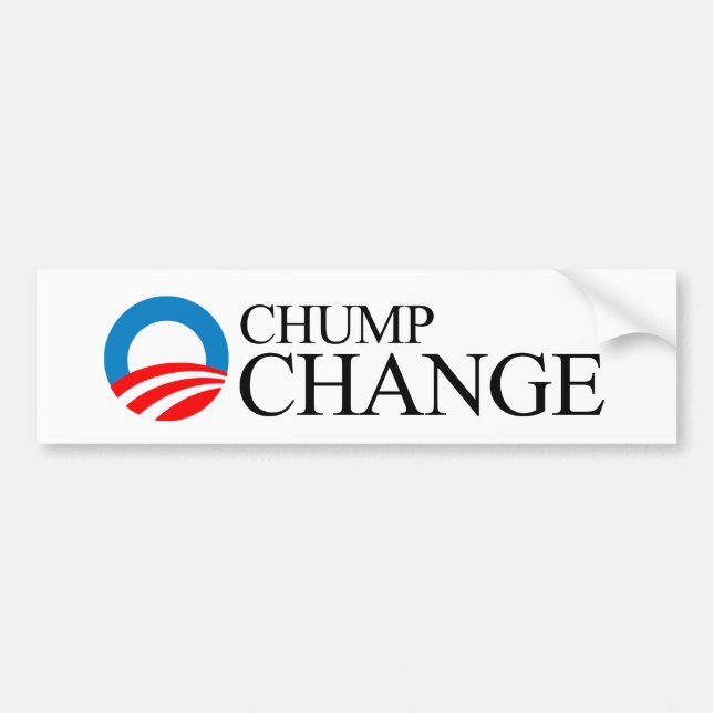 Anti-Obama - Chump Change black Bumper Sticker (Front)