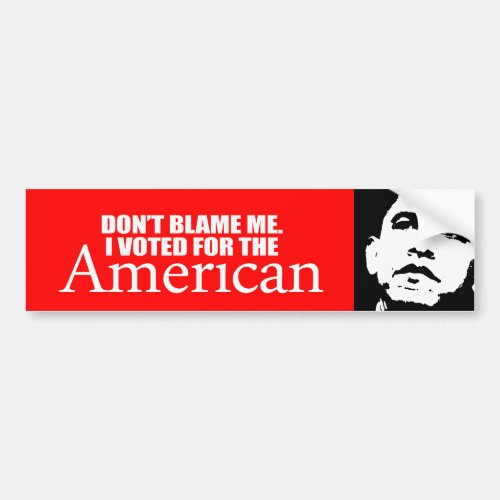 Anti_Obama _ Dont blame me I voted for the Americ Bumper Sticker