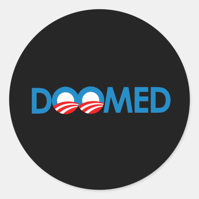 Anti-Obama - Doomed Classic Round Sticker (Front)