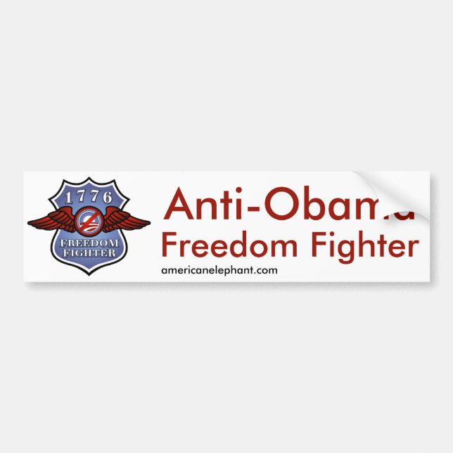 Anti-Obama Freedom Fighter Bumper Sticker (Front)
