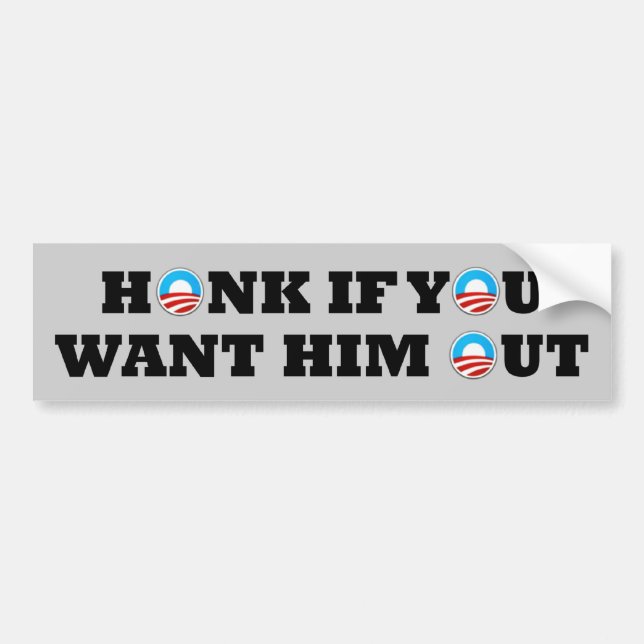 Anti Obama 'honk if' bumper stickers (Front)