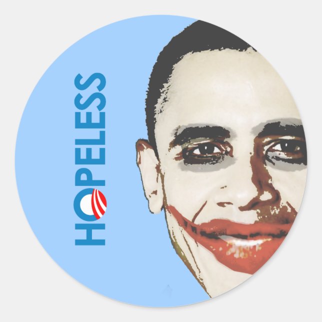 Anti-Obama - HOPELESS Classic Round Sticker (Front)