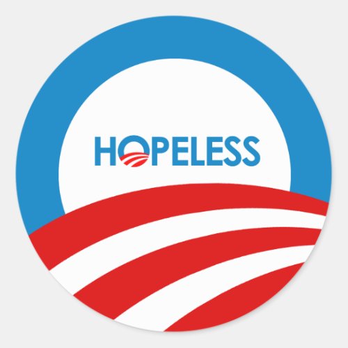 Anti_Obama _ HOPELESS Classic Round Sticker