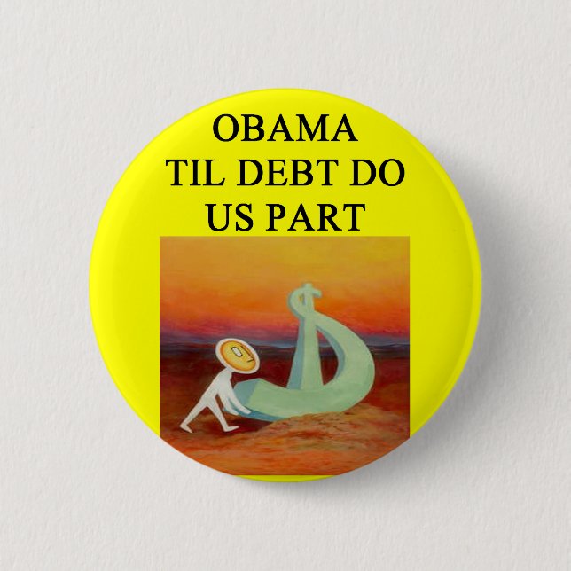 anti obama joke pinback button (Front)