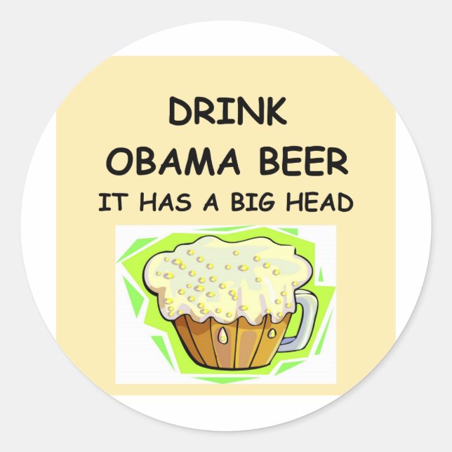 anti obama jokes classic round sticker (Front)