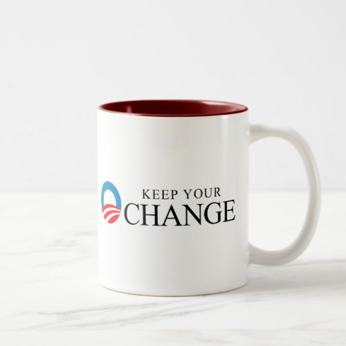 Anti_Obama _ Keep your change black Two_Tone Coffee Mug