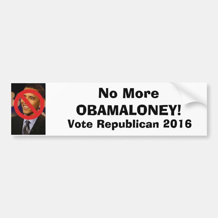 Anti Obama No more Obamaloney Vote Republican Bumper Sticker
