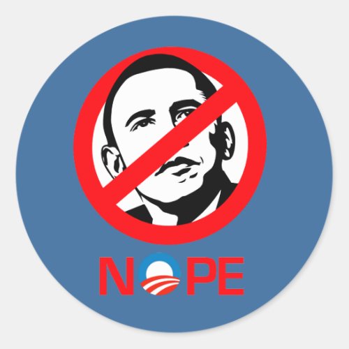 Anti_Obama _ Nope Classic Round Sticker