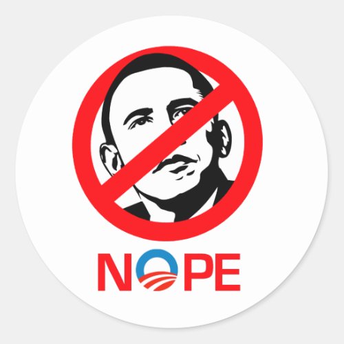 Anti_Obama _ Nope Classic Round Sticker
