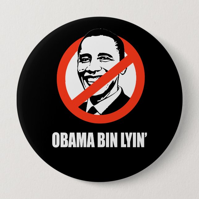 Anti-Obama - obama bin lyin' Button (Front)