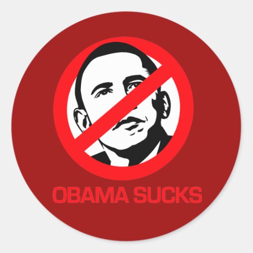 Anti_Obama _ Obama Sucks Classic Round Sticker