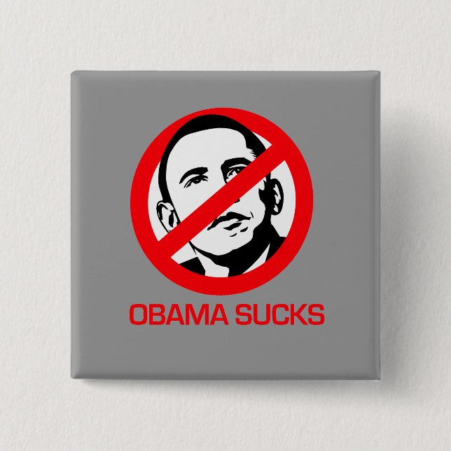 Anti-Obama - Obama Sucks Pinback Button (Front)