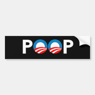 ANTI-OBAMA - POOP BUMPER STICKER