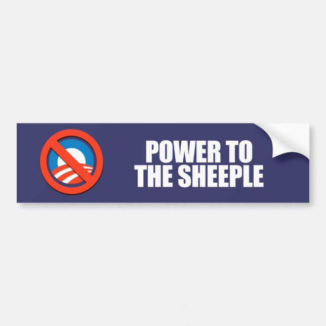 ANTI-OBAMA- Power to the sheeple Bumper Sticker (Front)