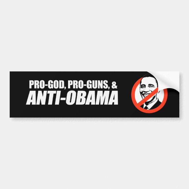 Anti-Obama - PRO-GOD PRO-GUNS ANTI-OBAMA Bumpersti Bumper Sticker (Front)