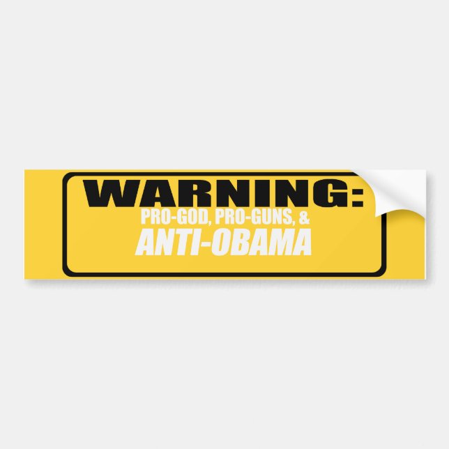 Anti-Obama - PRO-GOD PRO-GUNS ANTI-OBAMA Bumpersti Bumper Sticker (Front)