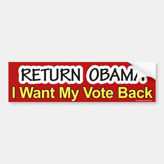 anti Obama "Return Obama" bumper sticker