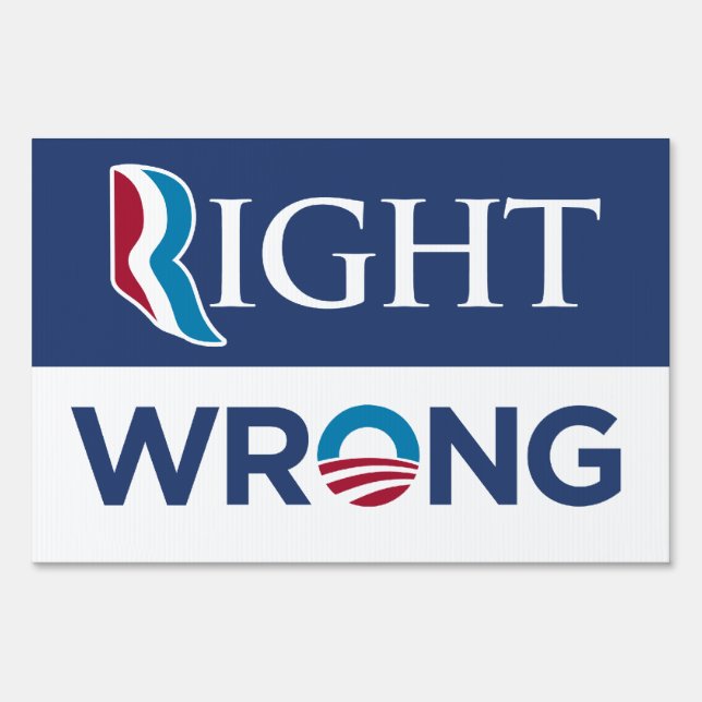 Anti-Obama Right Wrong Yard Sign (Back)