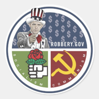 Anti Obama - ROBBERY.GOV Classic Round Sticker
