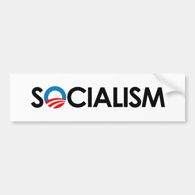 Anti-Obama - Socialism black Bumper Sticker (Front)