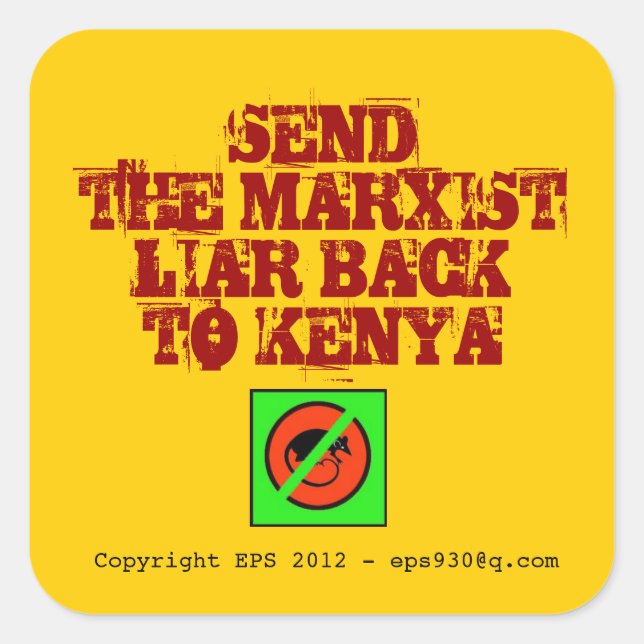 Anti Obama Square Sticker (Front)